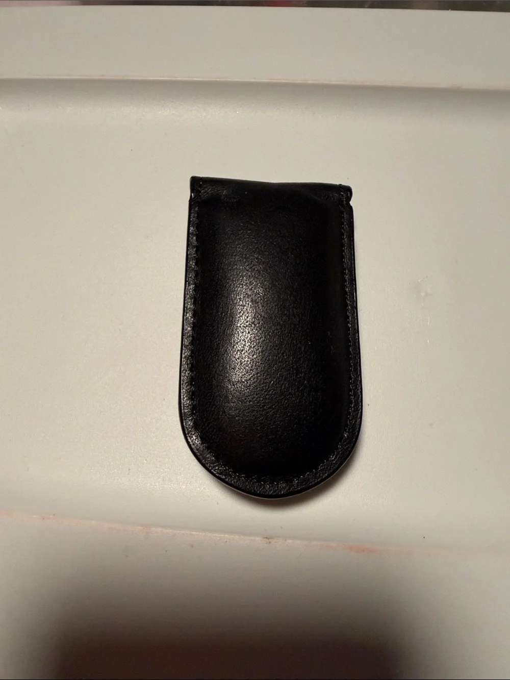 Fossil Black Leather Money Clip Holder